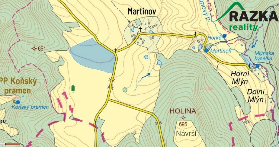 Prodej pozemku v k.ú. Martinov u Mariánských Lázní - obrázek č.2