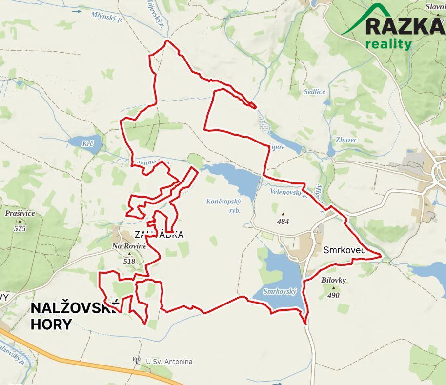 Soubor pozemků Smrkovec u Hradešic, okres Klatovy, 6411 m2 - obrázek č.2