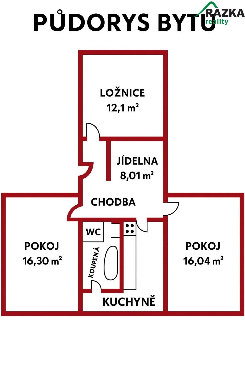 Byt 3+1 (66 m2) Bor, ul. Borská, okr. Tachov - obrázek č.18