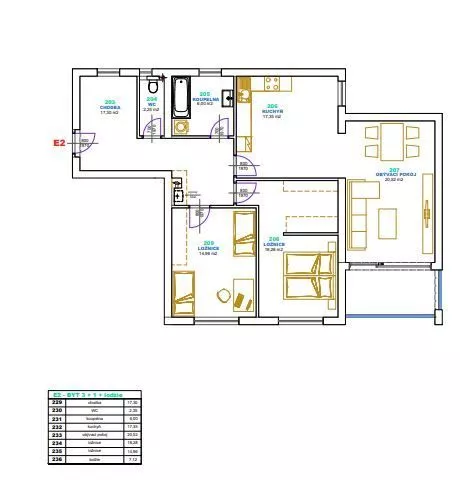 3+1 v novém bytovém domě v Klatovech - 112,41 m2